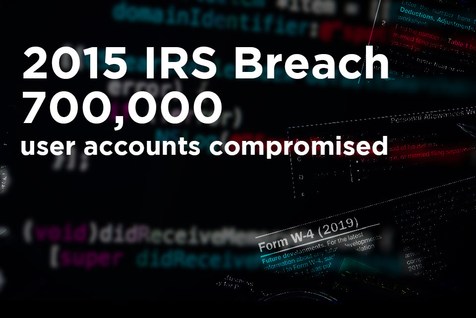 The 2015 IRS breach resulted in 700,000 compromised user accounts